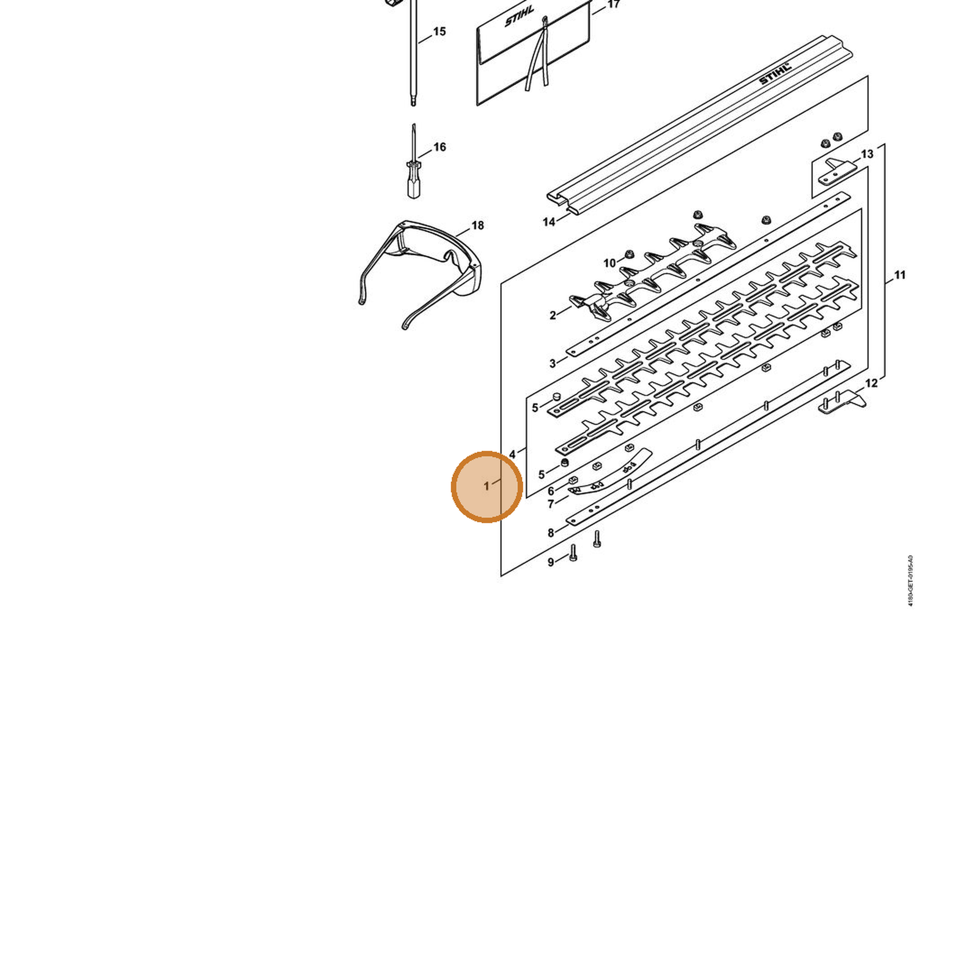 STIHL part 4230-710-5903 — IPL diagram snippet (6x zoom, amber highlight)
