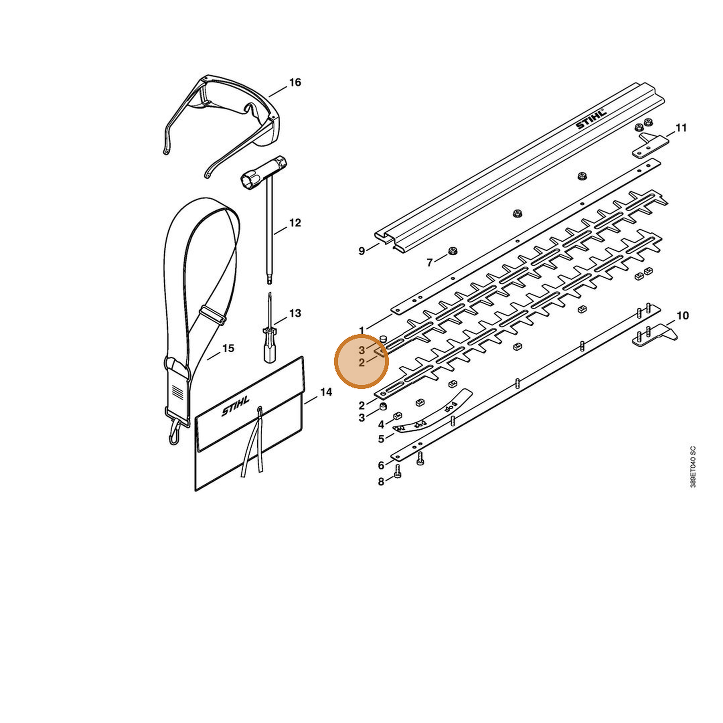 STIHL part 4230-710-6053 — IPL diagram snippet (6x zoom, amber highlight)