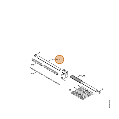 STIHL part 4230-710-7100 — IPL diagram snippet (6x zoom, amber highlight)