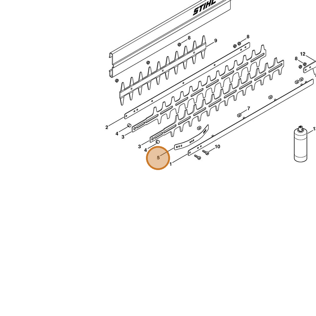 STIHL part 4230-713-1715 — IPL diagram snippet (6x zoom, amber highlight)