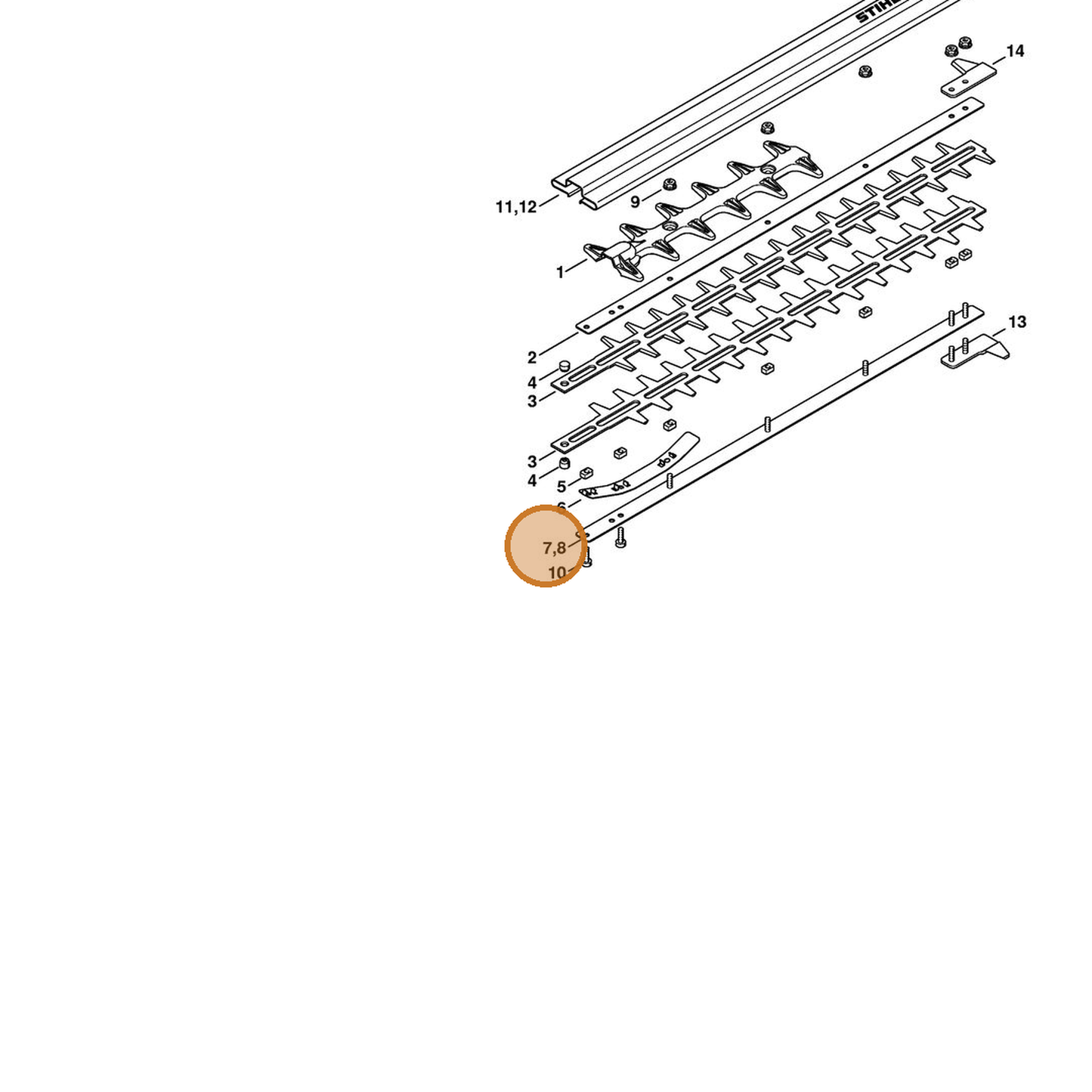 STIHL part 4230-740-6503 — IPL diagram snippet (6x zoom, amber highlight)