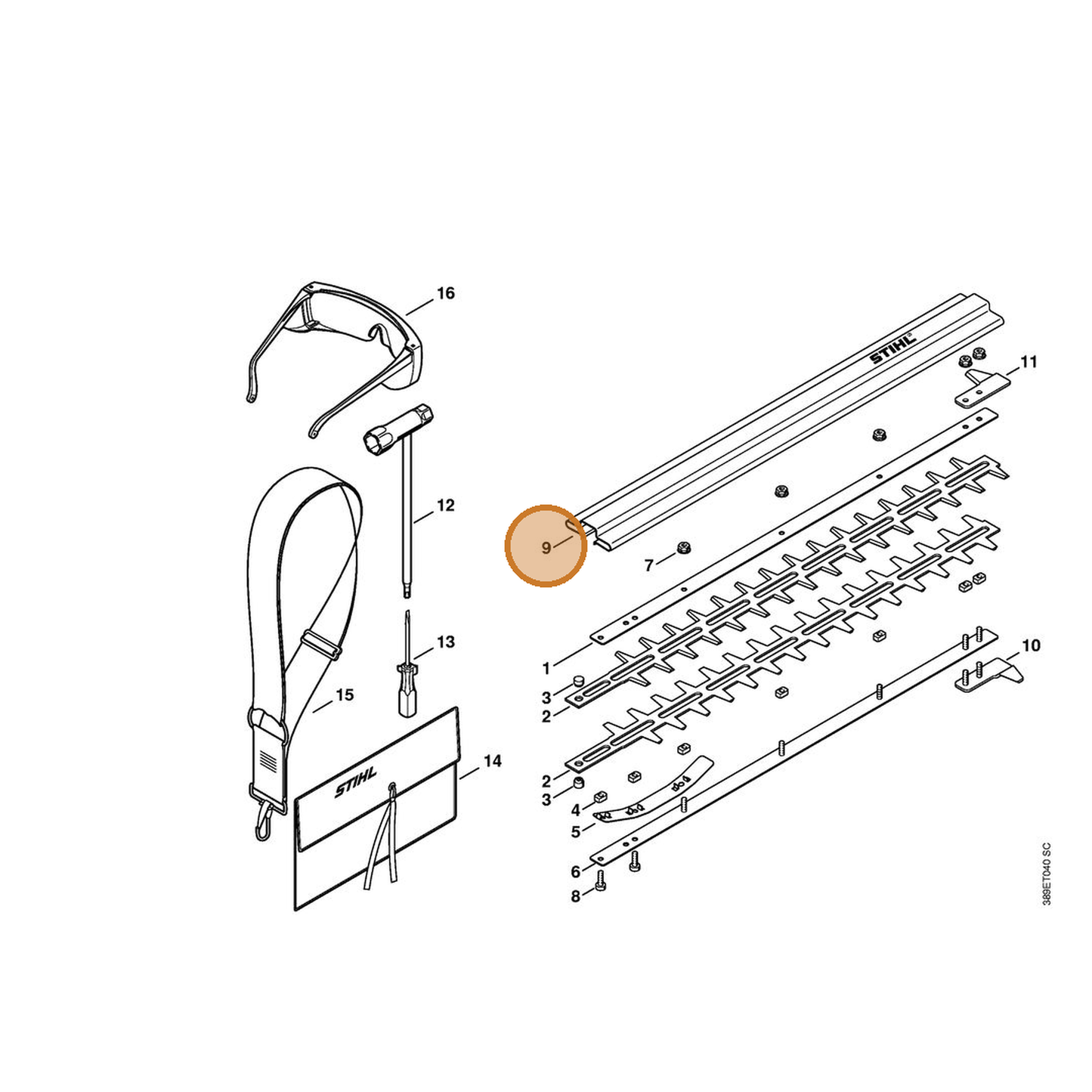STIHL part 4230-790-9200 — IPL diagram snippet (6x zoom, amber highlight)