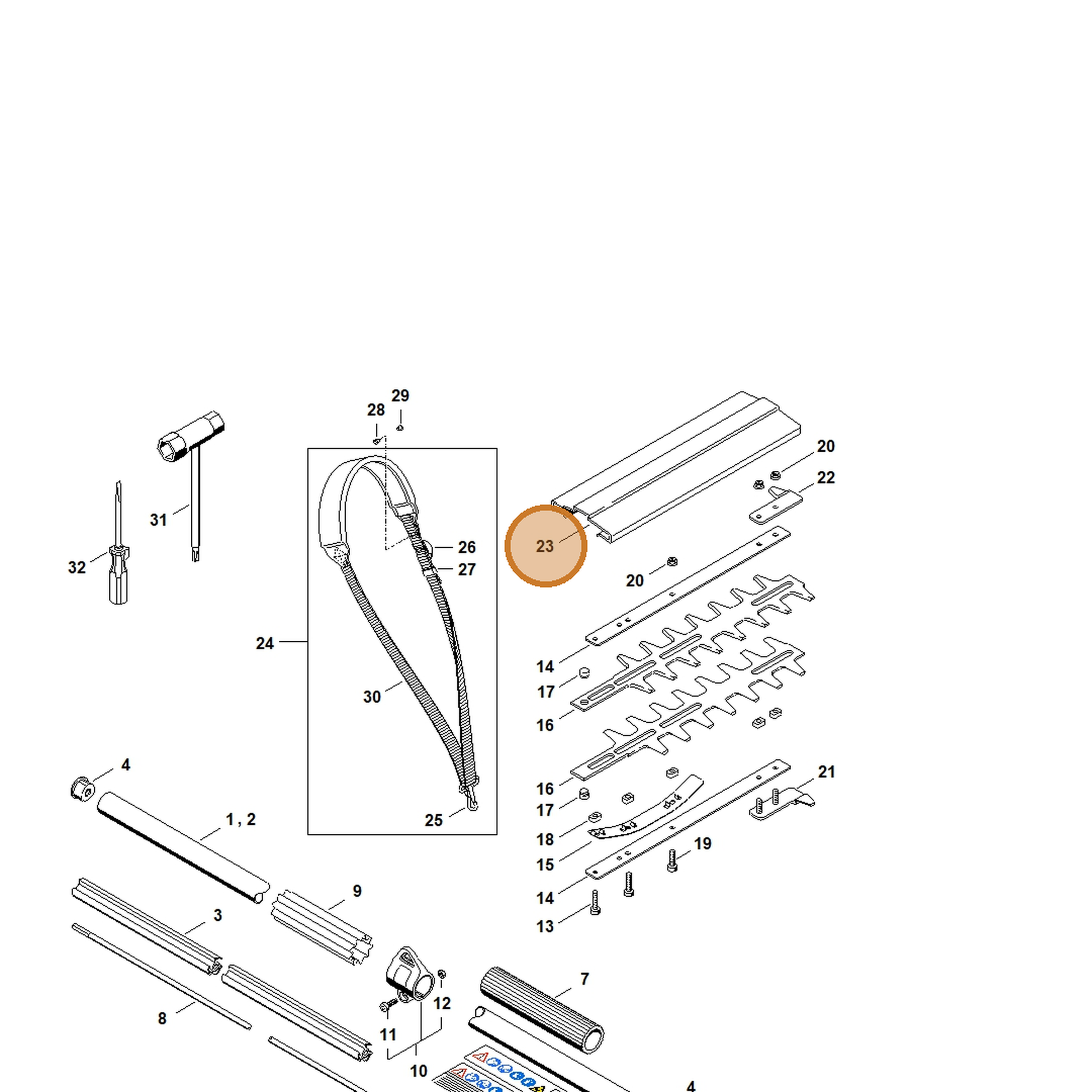 STIHL part 4230-790-9201 — IPL diagram snippet (6x zoom, amber highlight)
