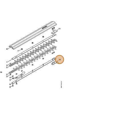STIHL part 4230-790-9800 — IPL diagram snippet (6x zoom, amber highlight)