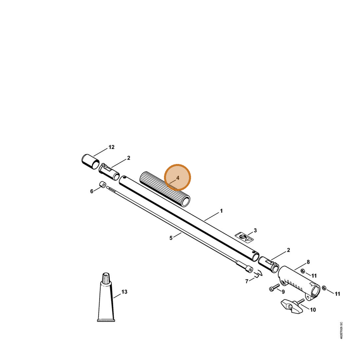 STIHL part 4230-791-2000 — IPL diagram snippet (6x zoom, amber highlight)