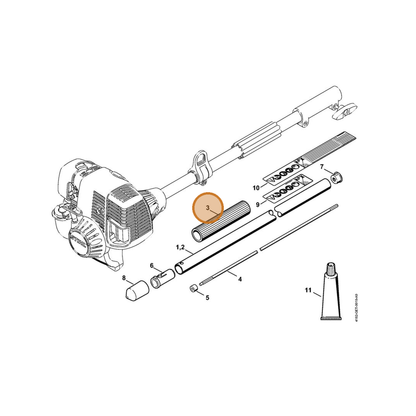STIHL part 4230-791-2001 — IPL diagram snippet (6x zoom, amber highlight)