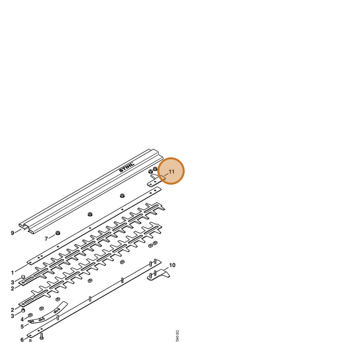 STIHL part 4230-792-9000 — IPL diagram snippet (6x zoom, amber highlight)
