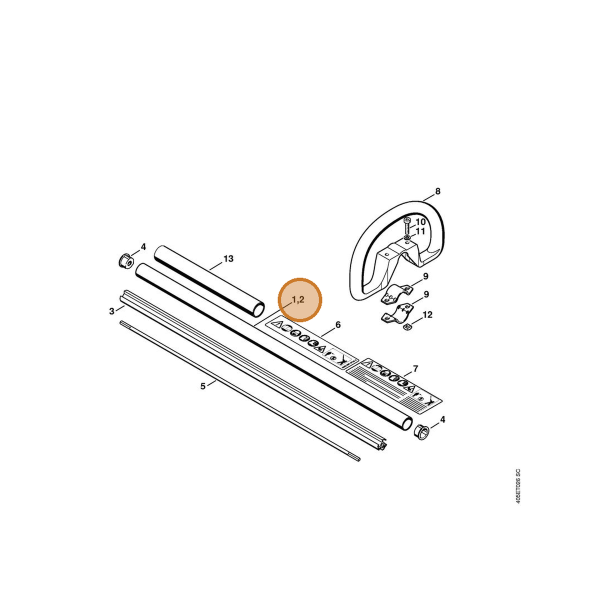STIHL part 4232-710-7103 — IPL diagram snippet (6x zoom, amber highlight)