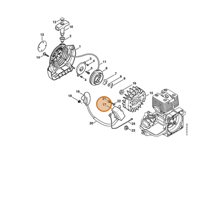 STIHL part 4233-400-1300 — IPL diagram snippet (6x zoom, amber highlight)