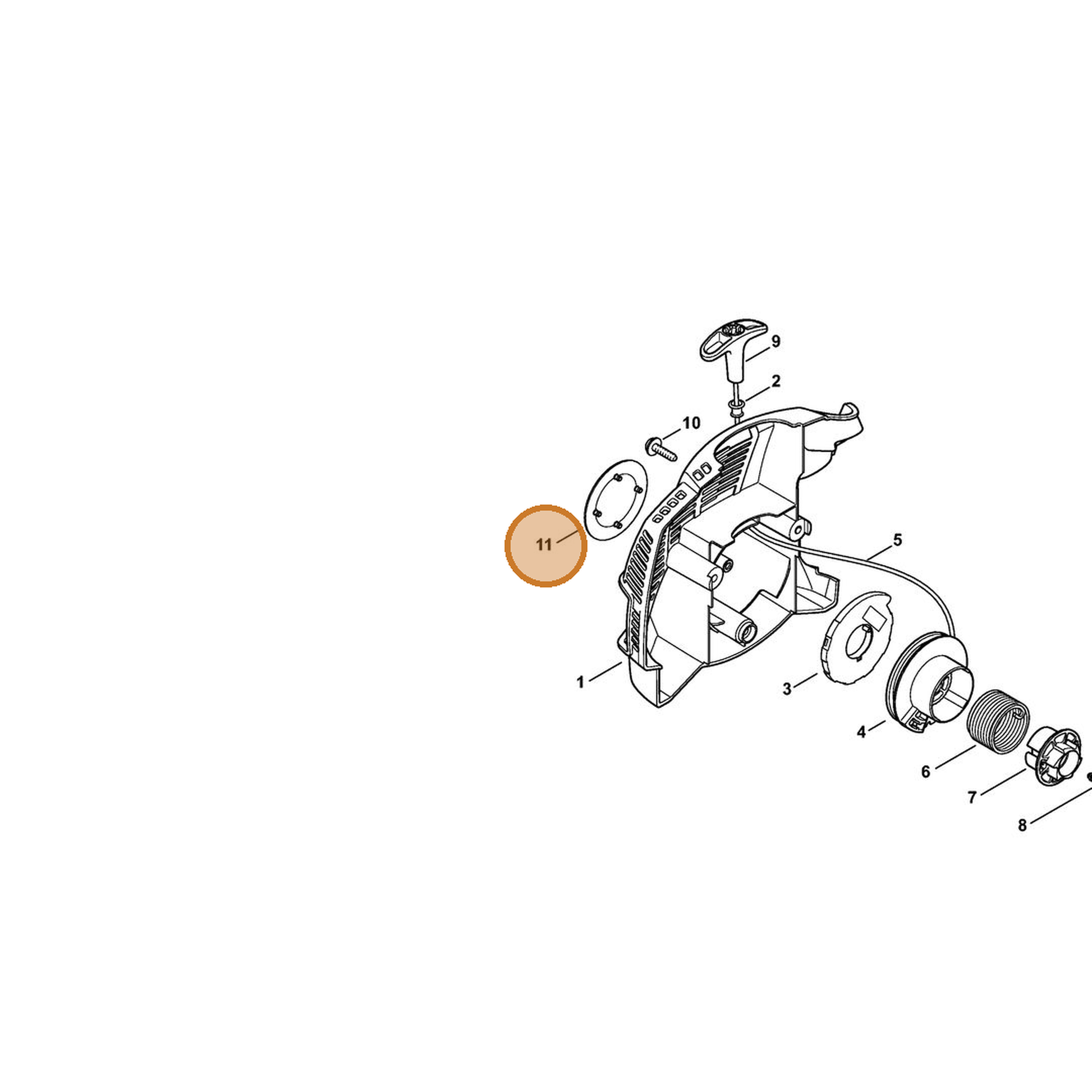 STIHL part 4236-967-1500 — IPL diagram snippet (6x zoom, amber highlight)