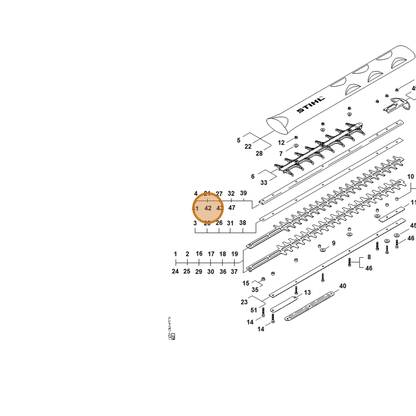 STIHL part 4237-007-1008 — IPL diagram snippet (6x zoom, amber highlight)