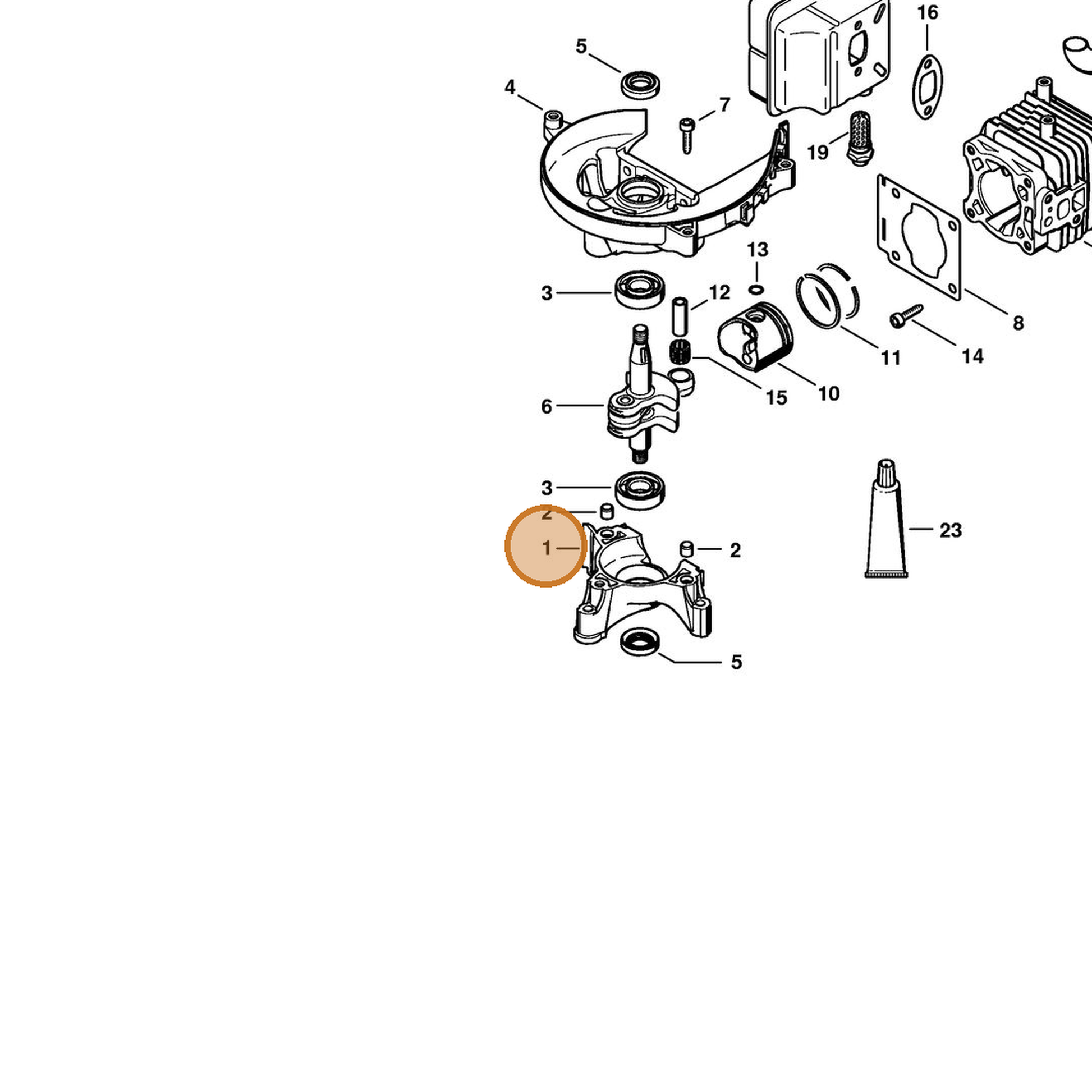 STIHL part 4237-020-2900 — IPL diagram snippet (6x zoom, amber highlight)