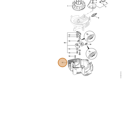 STIHL part 4237-021-3005 — IPL diagram snippet (6x zoom, amber highlight)
