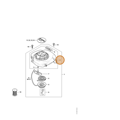 STIHL part 4237-080-1811 — IPL diagram snippet (6x zoom, amber highlight)