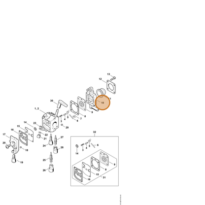 STIHL part 4237-120-2201 — IPL diagram snippet (6x zoom, amber highlight)