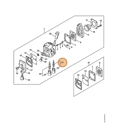 STIHL part 4237-120-6700 — IPL diagram snippet (6x zoom, amber highlight)