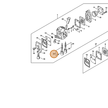 STIHL part 4237-120-6802 — IPL diagram snippet (6x zoom, amber highlight)