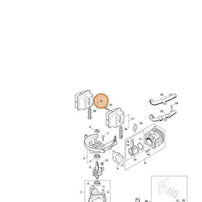 STIHL part 4237-140-0608 — IPL diagram snippet (6x zoom, amber highlight)