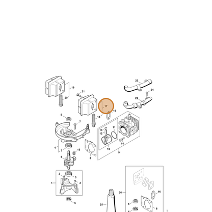 STIHL part 4237-140-0610 — IPL diagram snippet (6x zoom, amber highlight)