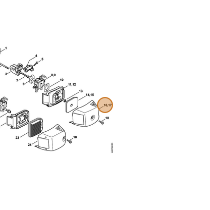 STIHL part 4237-140-1003 — IPL diagram snippet (6x zoom, amber highlight)