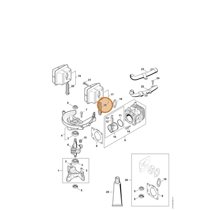 STIHL part 4237-140-6902 — IPL diagram snippet (6x zoom, amber highlight)