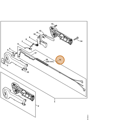 STIHL part 4237-180-1105 — IPL diagram snippet (6x zoom, amber highlight)