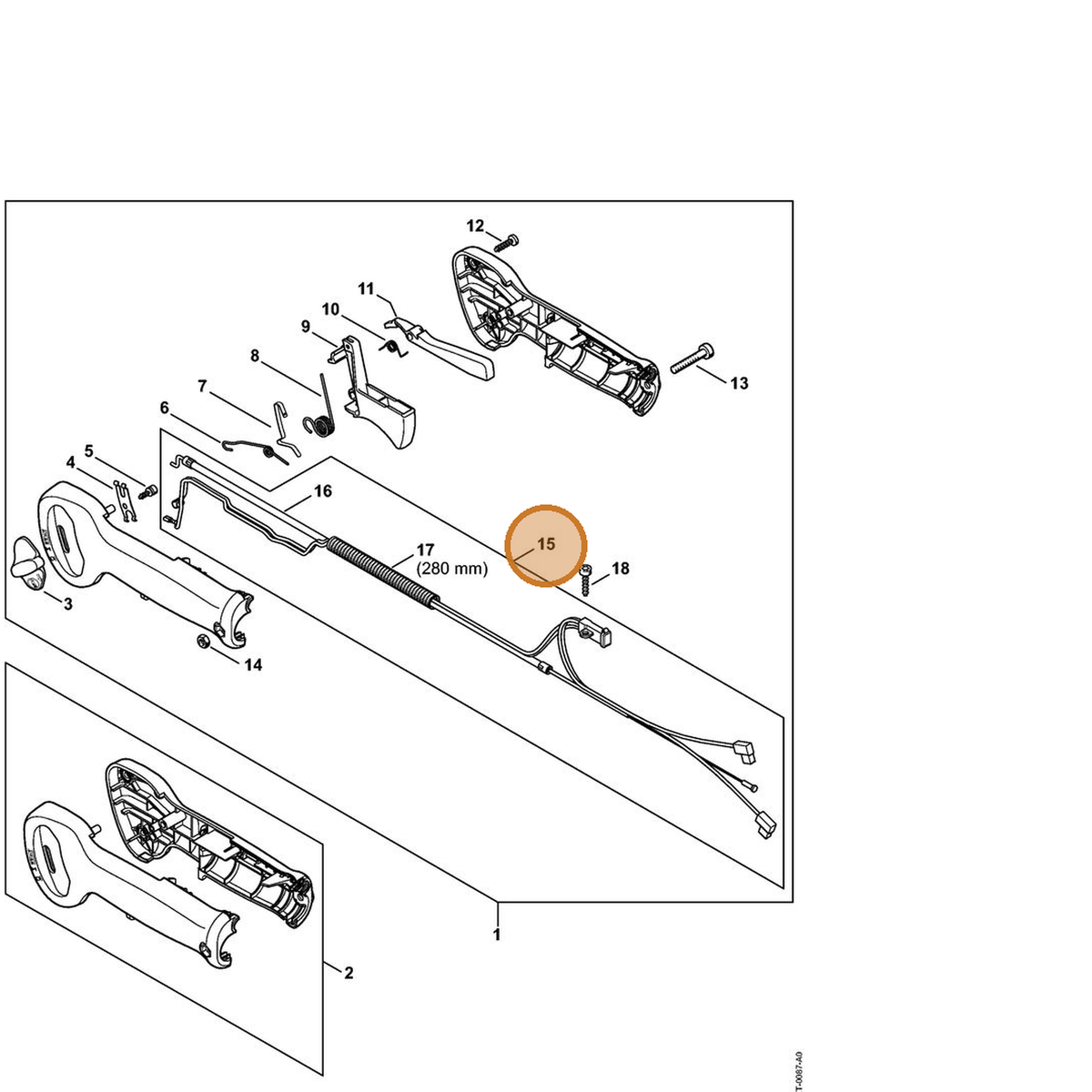 STIHL part 4237-180-1108 — IPL diagram snippet (6x zoom, amber highlight)
