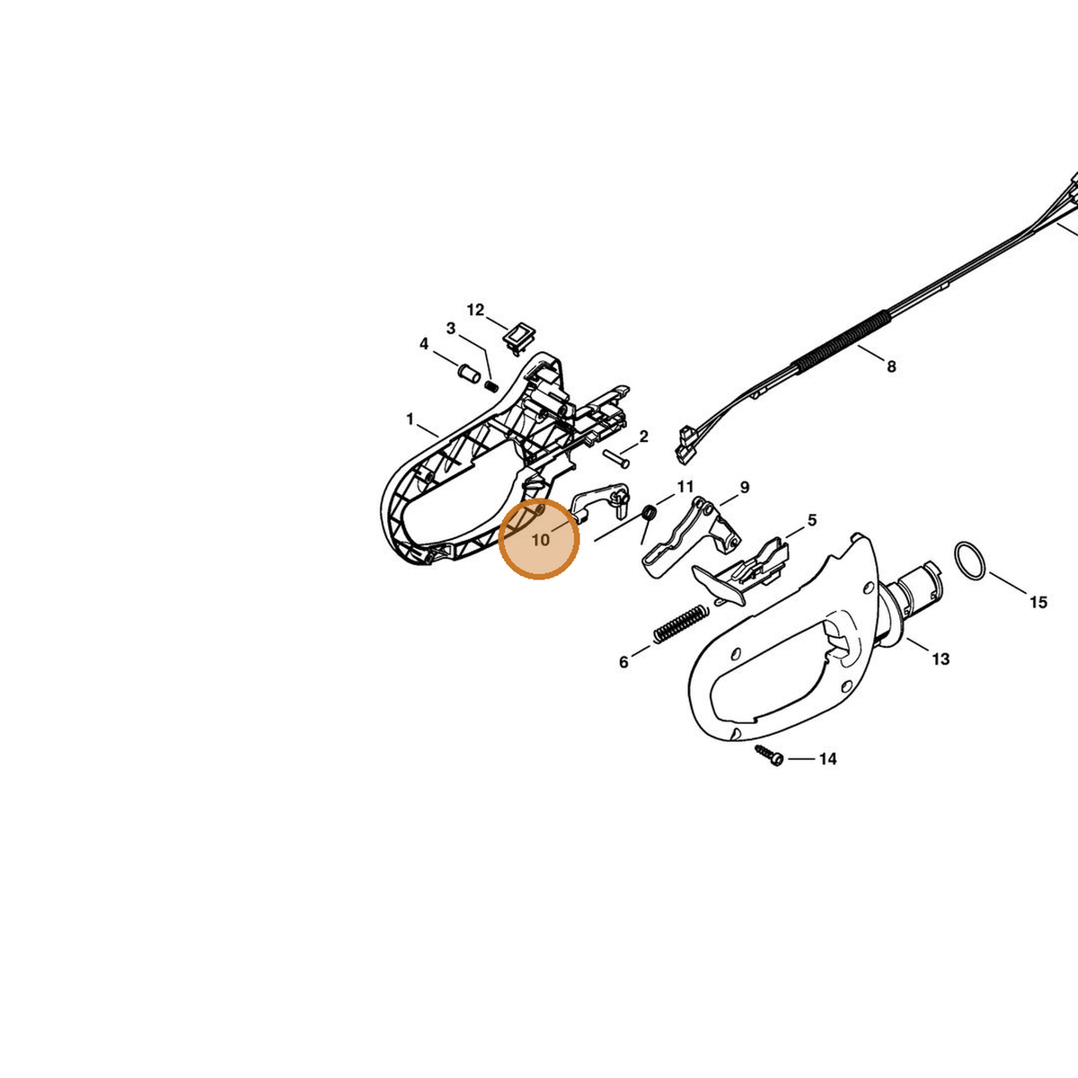 STIHL part 4237-182-0800 — IPL diagram snippet (6x zoom, amber highlight)