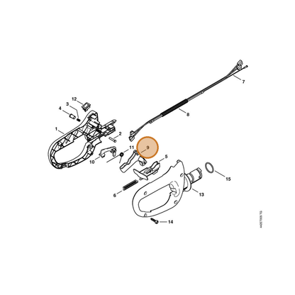 STIHL part 4237-182-1001 — IPL diagram snippet (6x zoom, amber highlight)