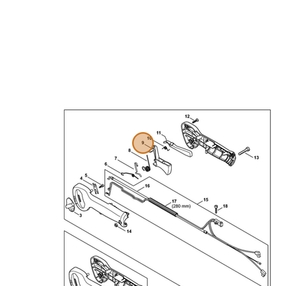 STIHL part 4237-182-1002 — IPL diagram snippet (6x zoom, amber highlight)