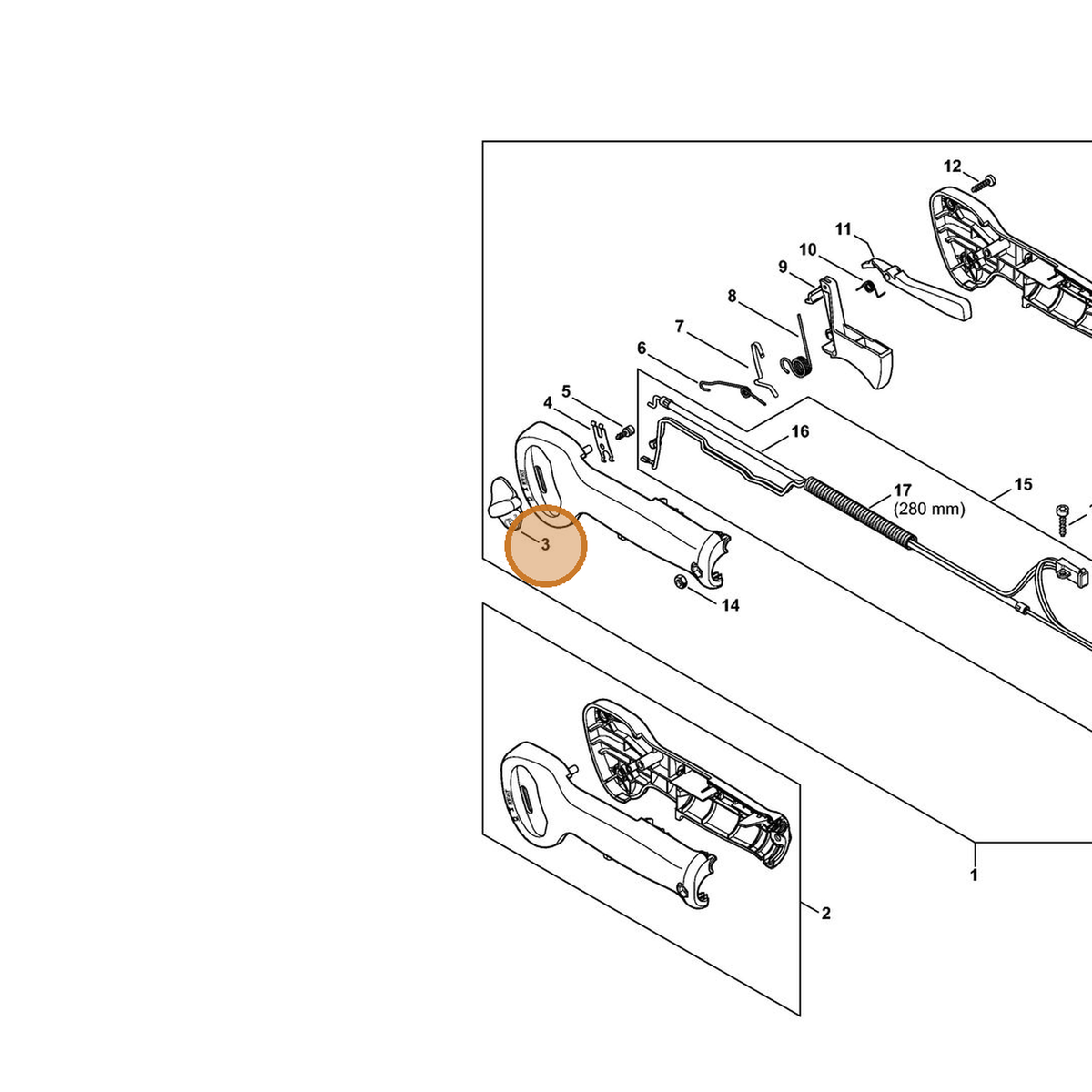STIHL part 4237-182-1700 — IPL diagram snippet (6x zoom, amber highlight)