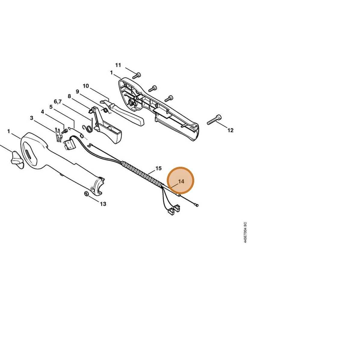 STIHL part 4237-182-3200 — IPL diagram snippet (6x zoom, amber highlight)