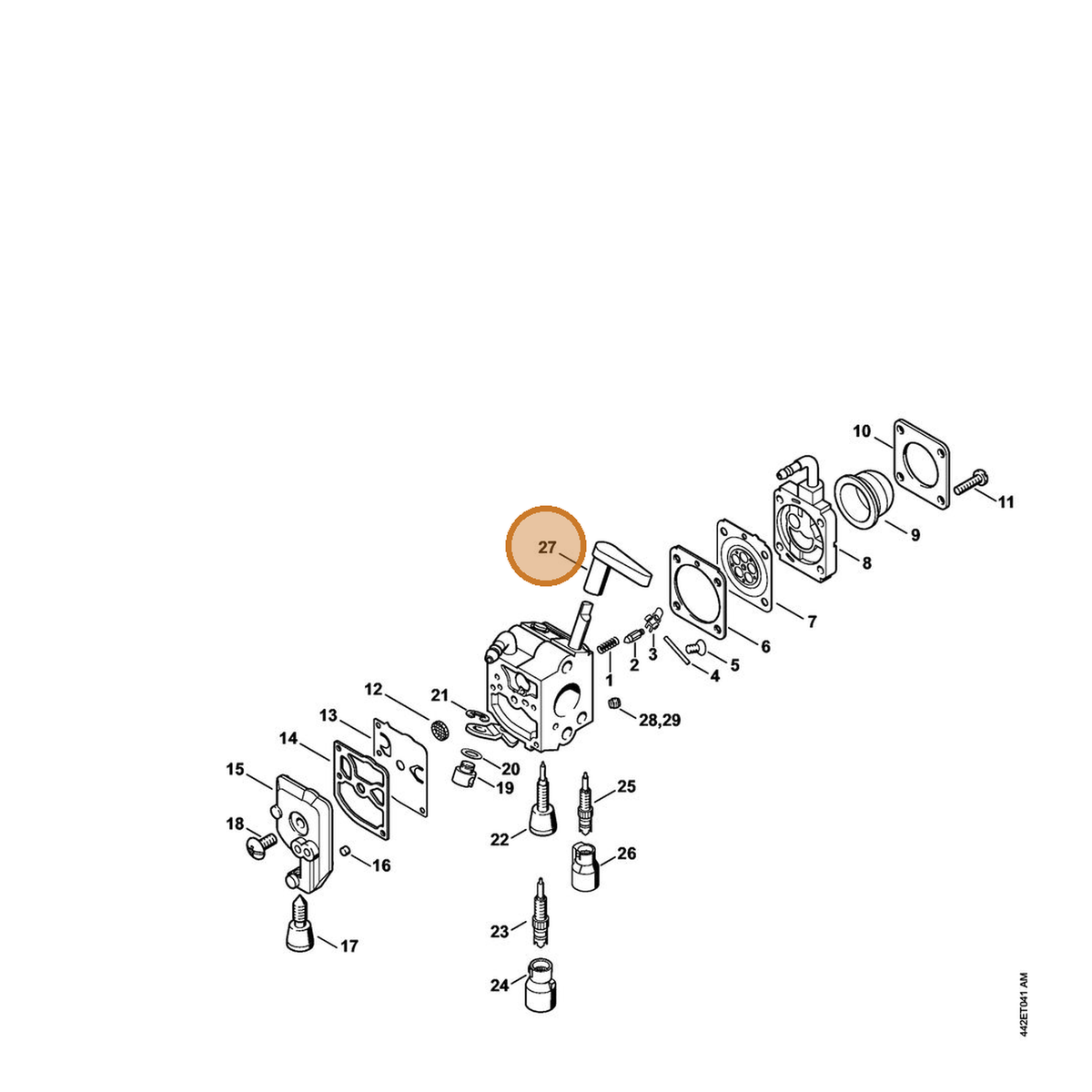 STIHL part 4237-182-9500 — IPL diagram snippet (6x zoom, amber highlight)