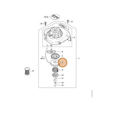 STIHL part 4237-195-0401 — IPL diagram snippet (6x zoom, amber highlight)