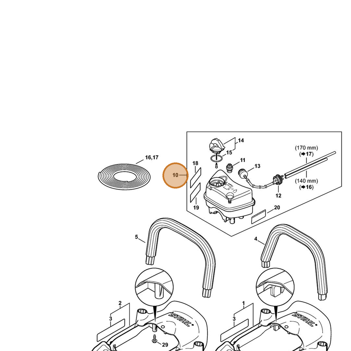 STIHL part 4237-350-0417 — IPL diagram snippet (6x zoom, amber highlight)
