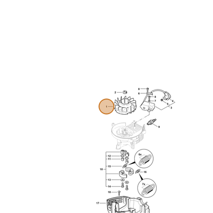 STIHL part 4237-400-1202 — IPL diagram snippet (6x zoom, amber highlight)