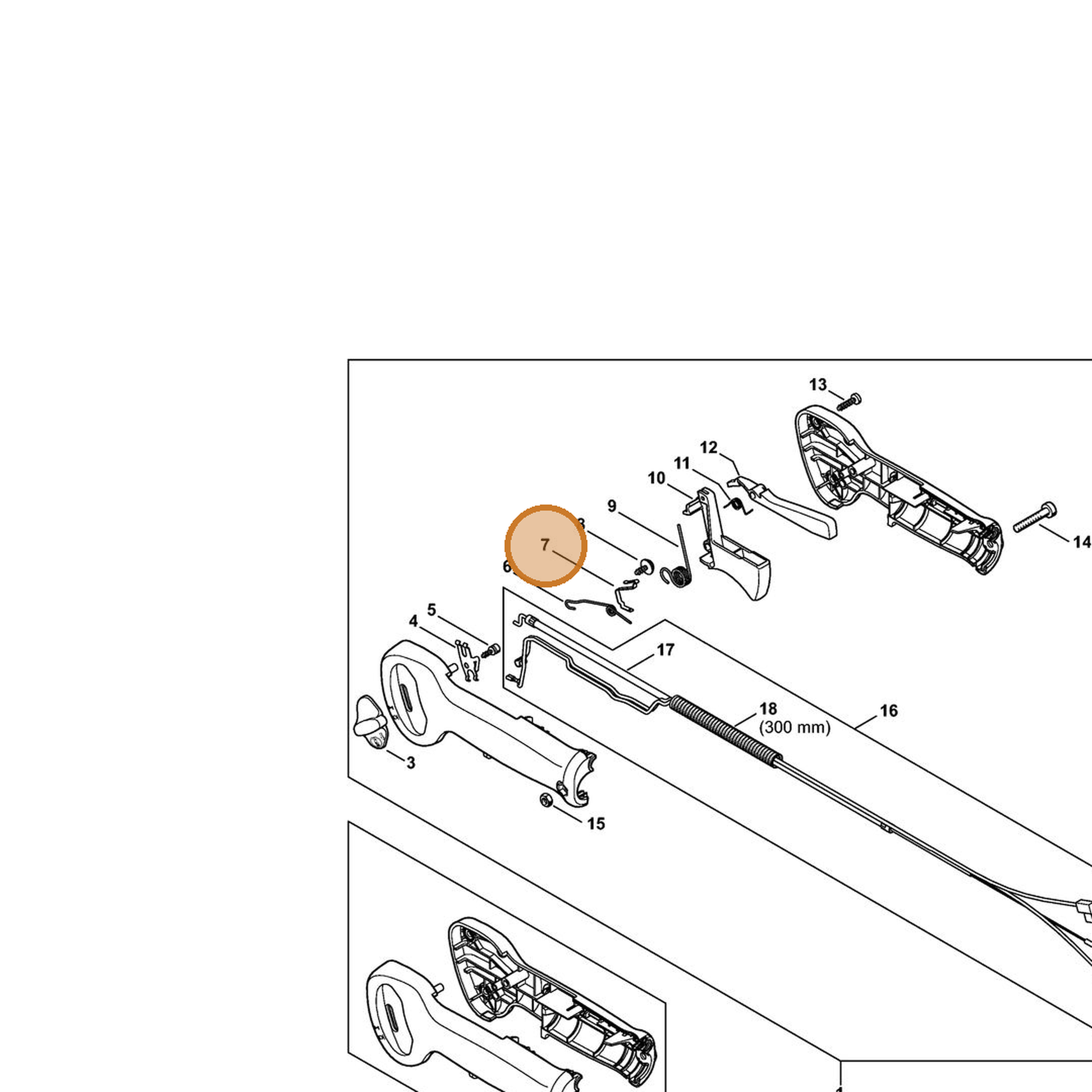 STIHL part 4237-442-1600 — IPL diagram snippet (6x zoom, amber highlight)