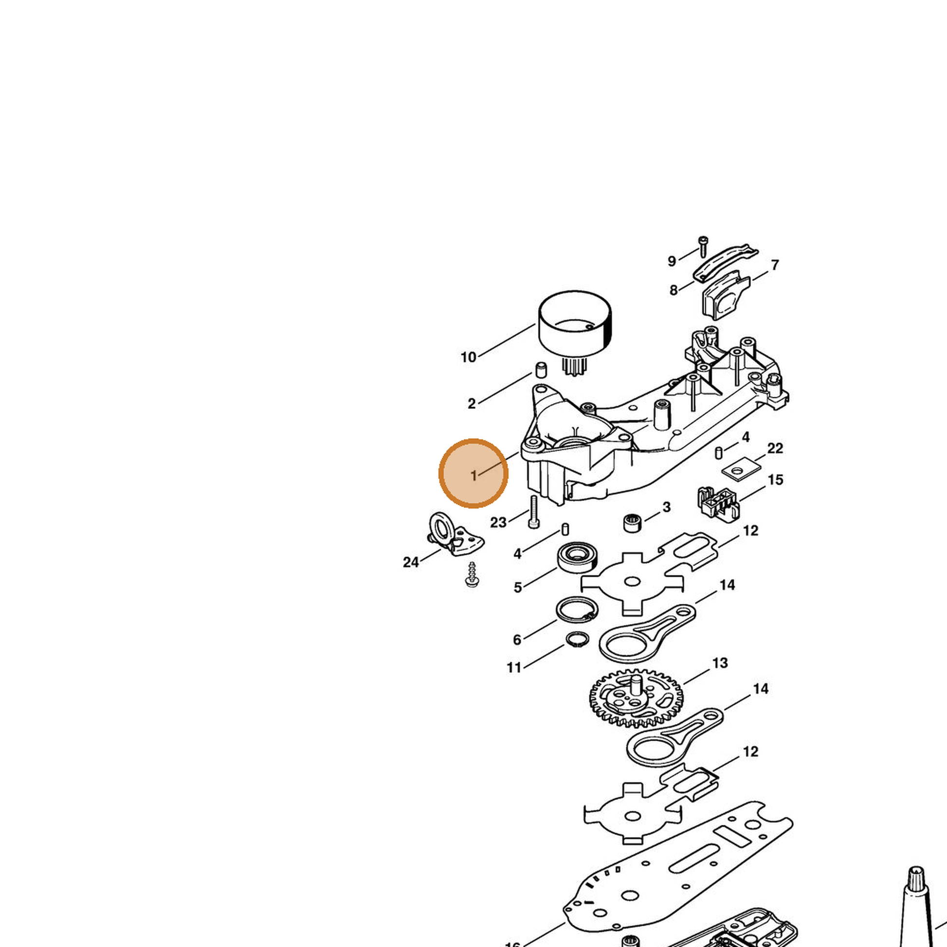 STIHL part 4237-640-0501 — IPL diagram snippet (6x zoom, amber highlight)
