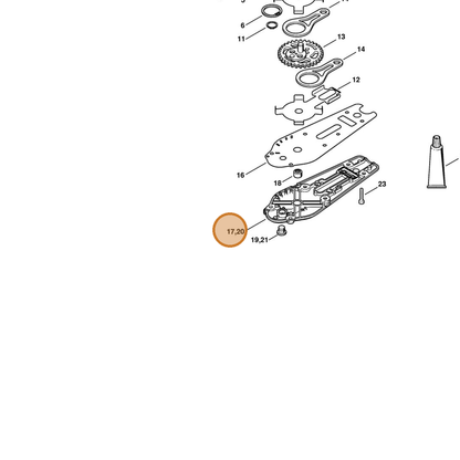 STIHL part 4237-640-5801 — IPL diagram snippet (6x zoom, amber highlight)