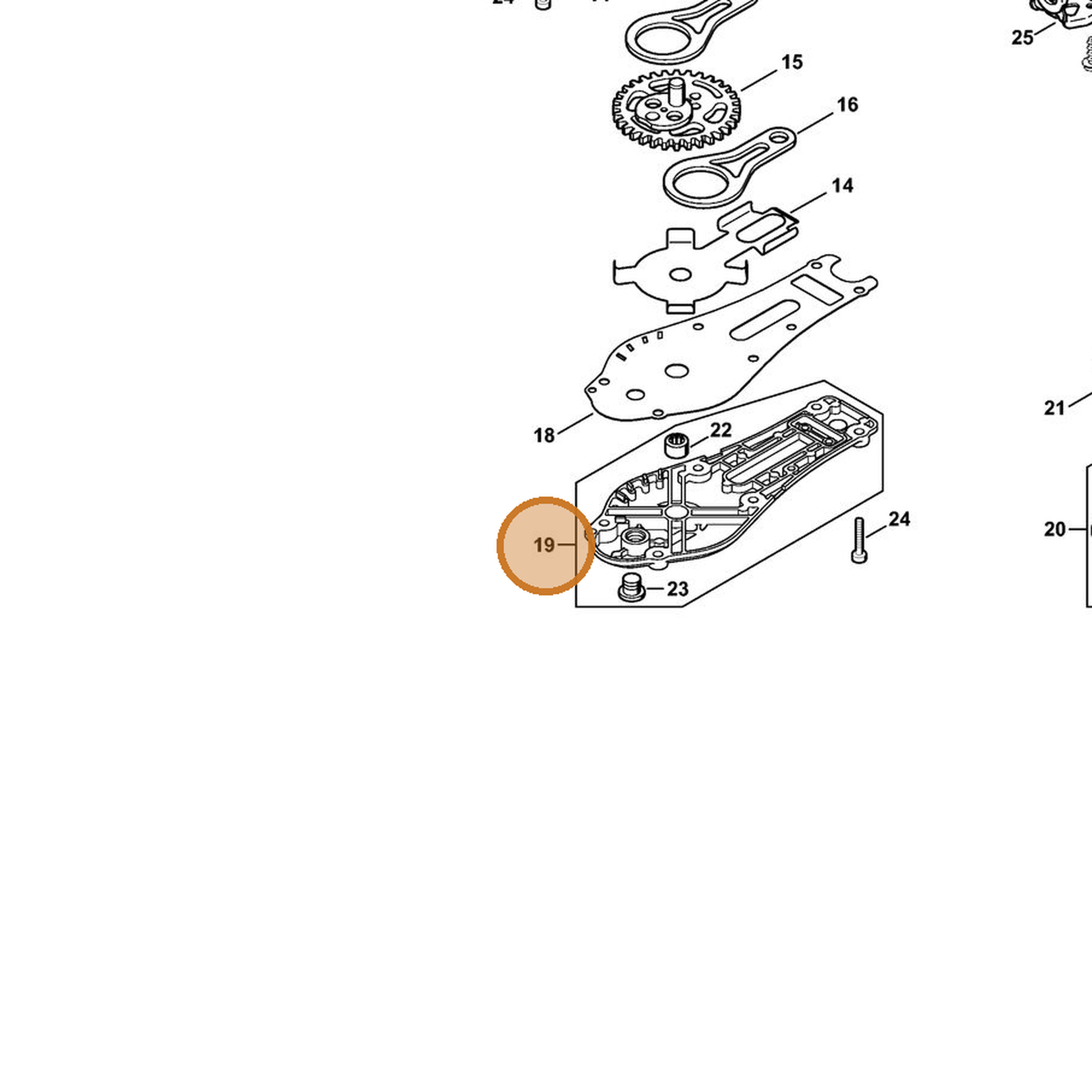 STIHL part 4237-640-5806 — IPL diagram snippet (6x zoom, amber highlight)