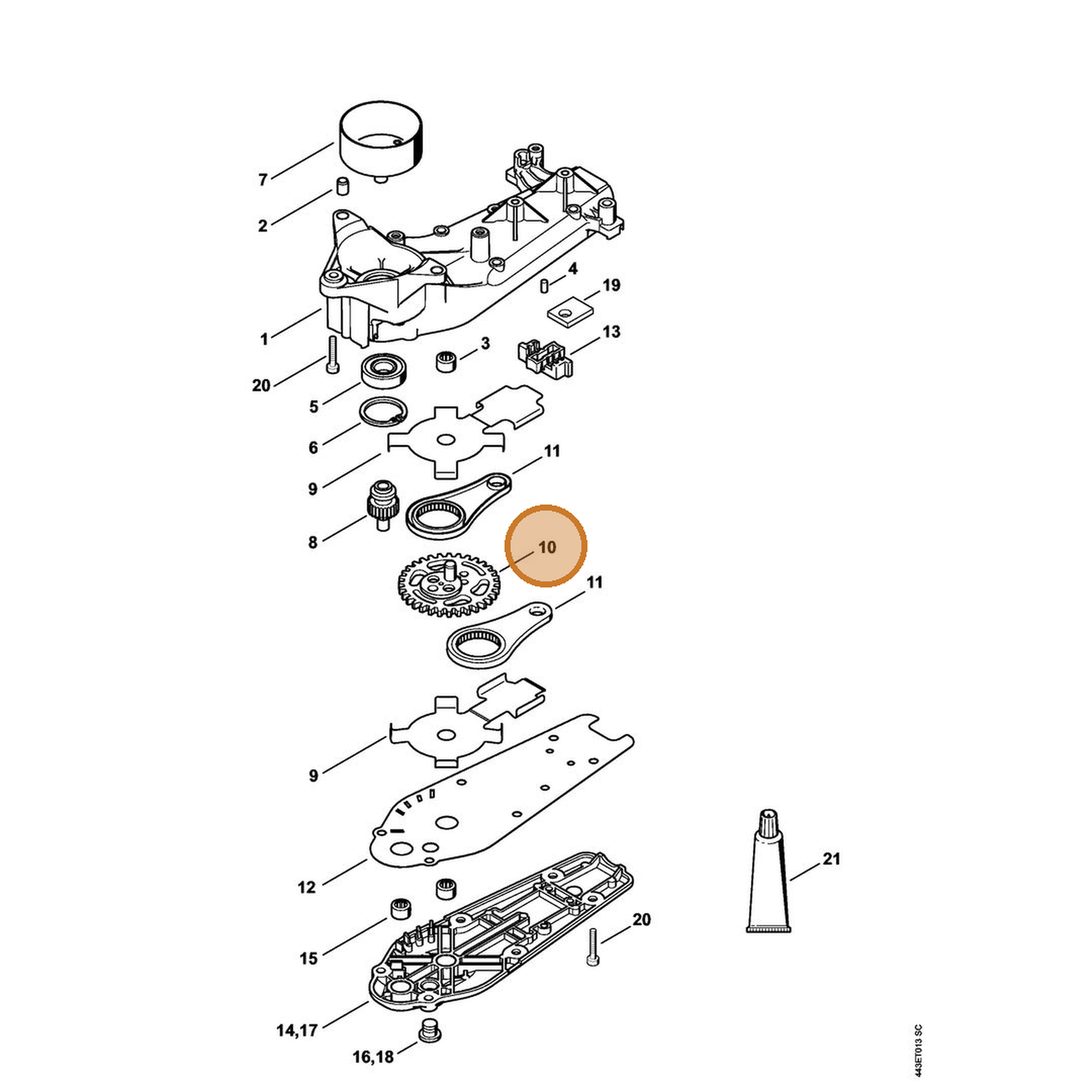 STIHL part 4237-640-7500 — IPL diagram snippet (6x zoom, amber highlight)