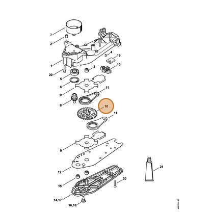 STIHL part 4237-640-7500 — IPL diagram snippet (6x zoom, amber highlight)