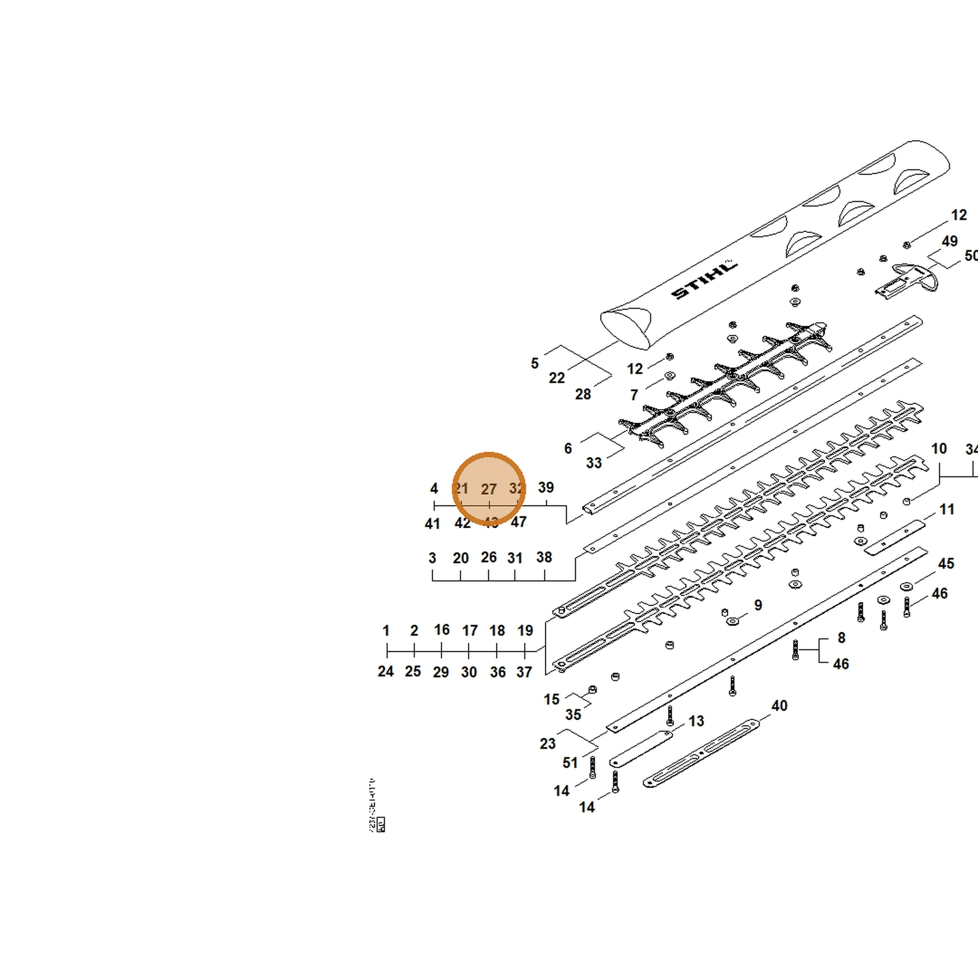 STIHL part 4237-641-4602 — IPL diagram snippet (6x zoom, amber highlight)