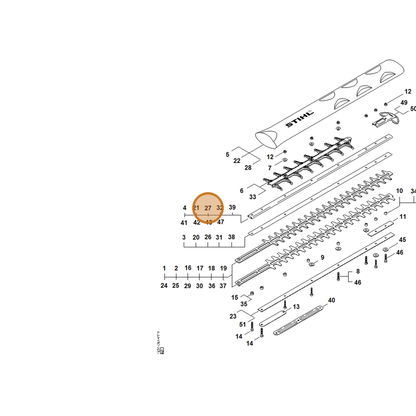 STIHL part 4237-641-4602 — IPL diagram snippet (6x zoom, amber highlight)