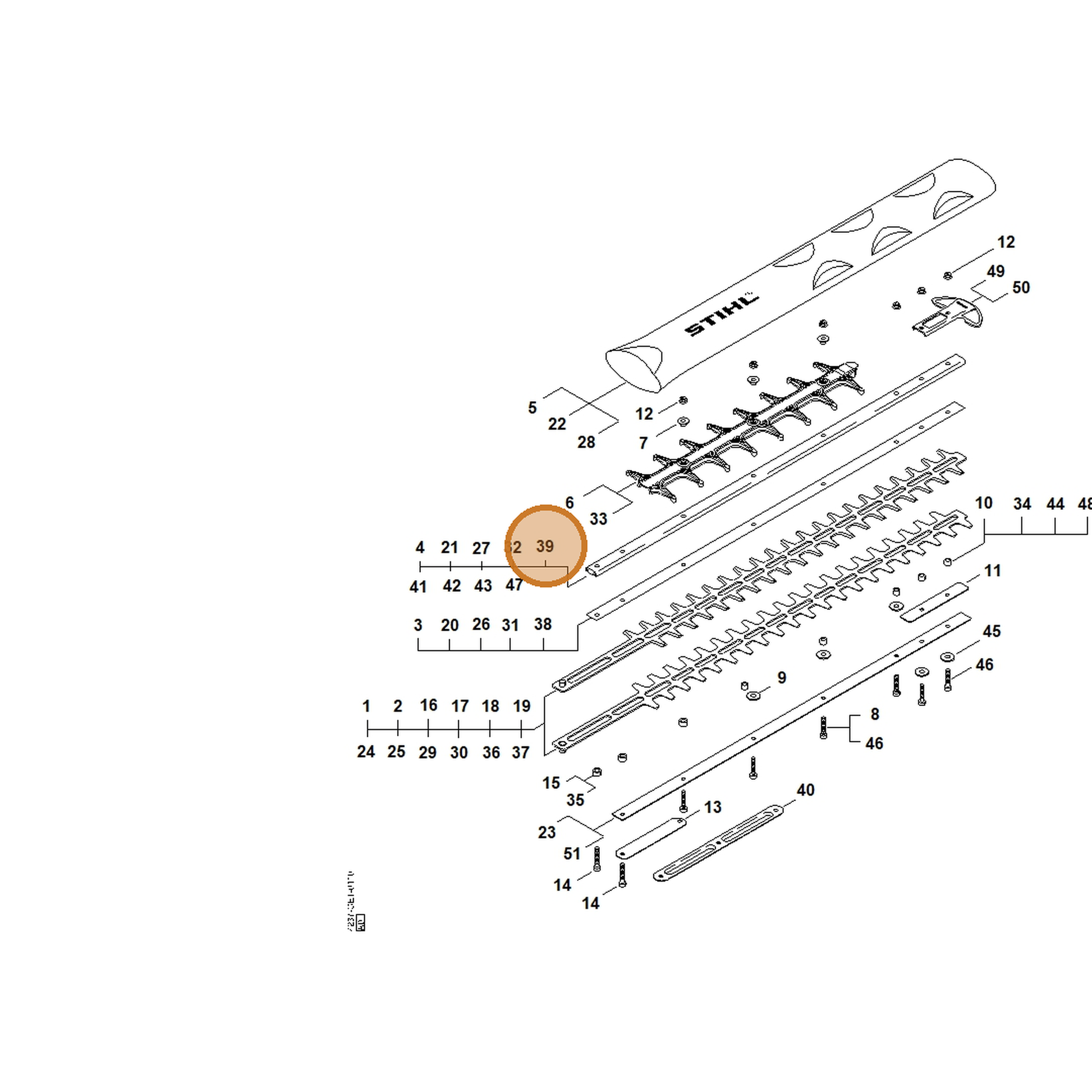 STIHL part 4237-641-4604 — IPL diagram snippet (6x zoom, amber highlight)