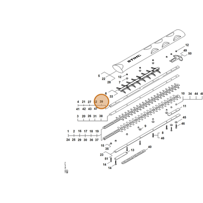 STIHL part 4237-641-4604 — IPL diagram snippet (6x zoom, amber highlight)