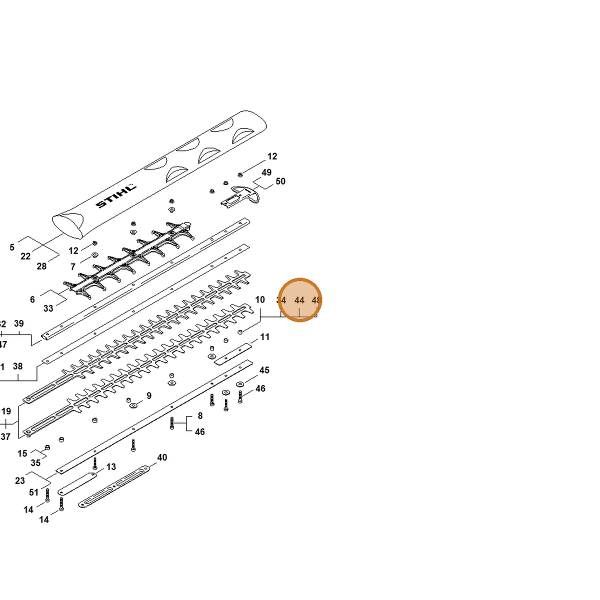 STIHL part 4237-641-4900 — IPL diagram snippet (6x zoom, amber highlight)