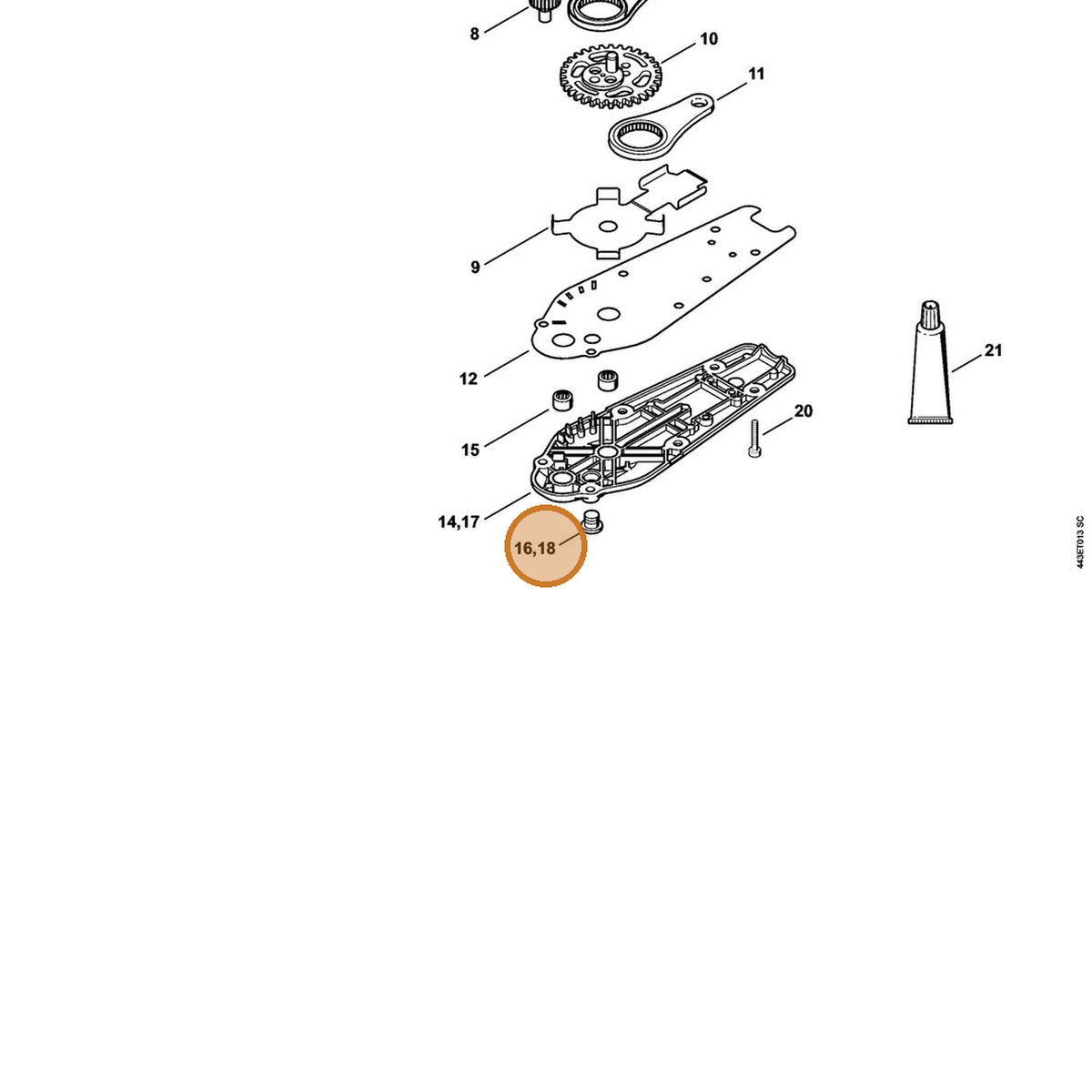 STIHL part 4237-641-6502 — IPL diagram snippet (6x zoom, amber highlight)