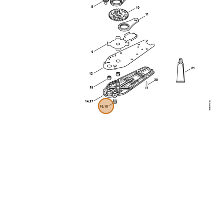 STIHL part 4237-641-6502 — IPL diagram snippet (6x zoom, amber highlight)