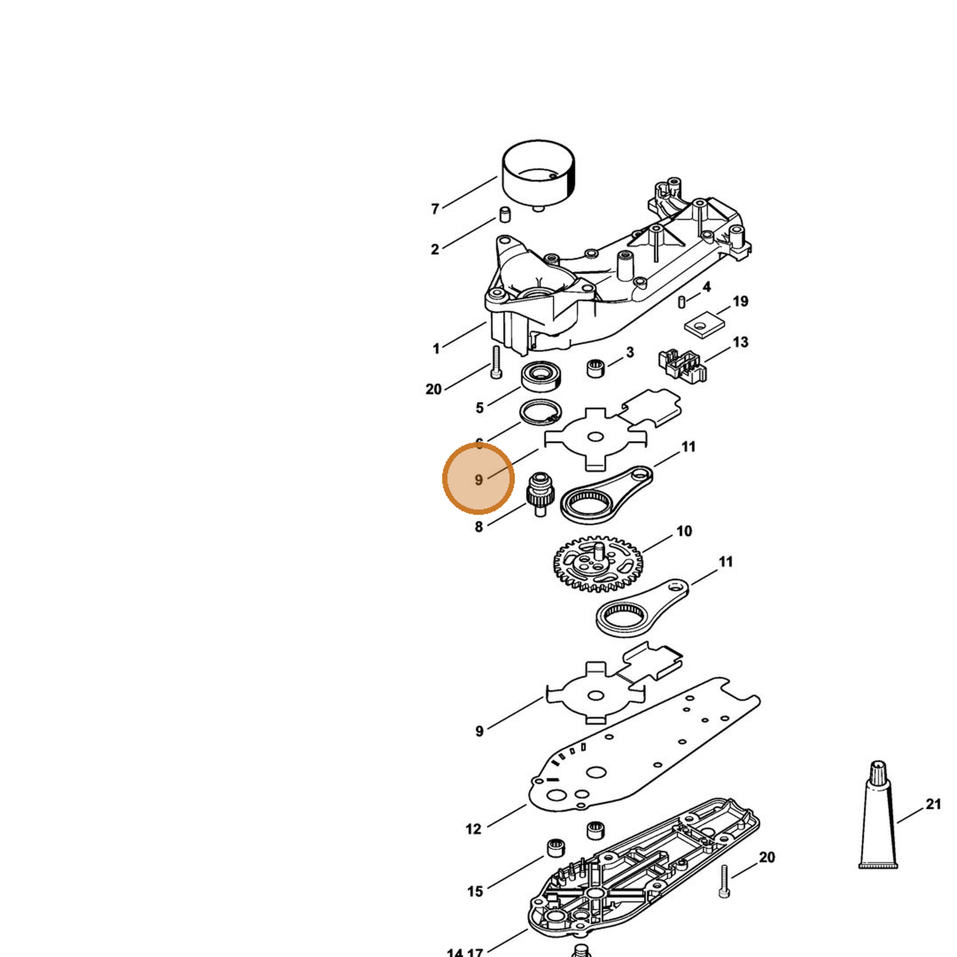 STIHL part 4237-642-4800 — IPL diagram snippet (6x zoom, amber highlight)